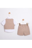Σετ 3τμχ σορτς πουκάμισο και γιλέκο 
